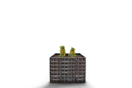 Letto rialzato rettangolare senza area in pietra - Lunghezza: 100 cm - Altezza: 70 cm - Profondità: 100 cm - Dimensione della rete: 10 x 10 cm