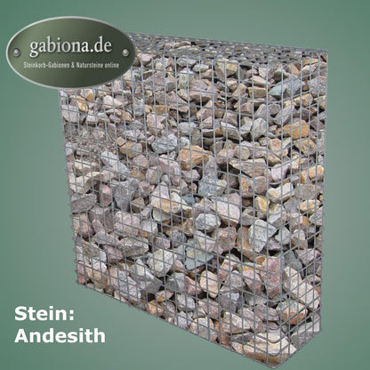 Gabion hot-dip galvanized 102 cm x 102 cm x 32 cm, mesh size 5 cm x 5 cm, fully welded