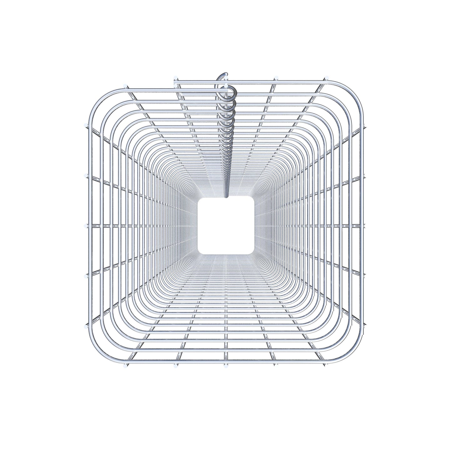 Rechthoekige thermisch verzinkte schanskorfzuil, 27 cm x 27 cm, 200 cm hoog, MW 5 cm x 5 cm