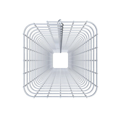 Rechthoekige thermisch verzinkte schanskorfzuil, 27 cm x 27 cm, 200 cm hoog, MW 5 cm x 5 cm