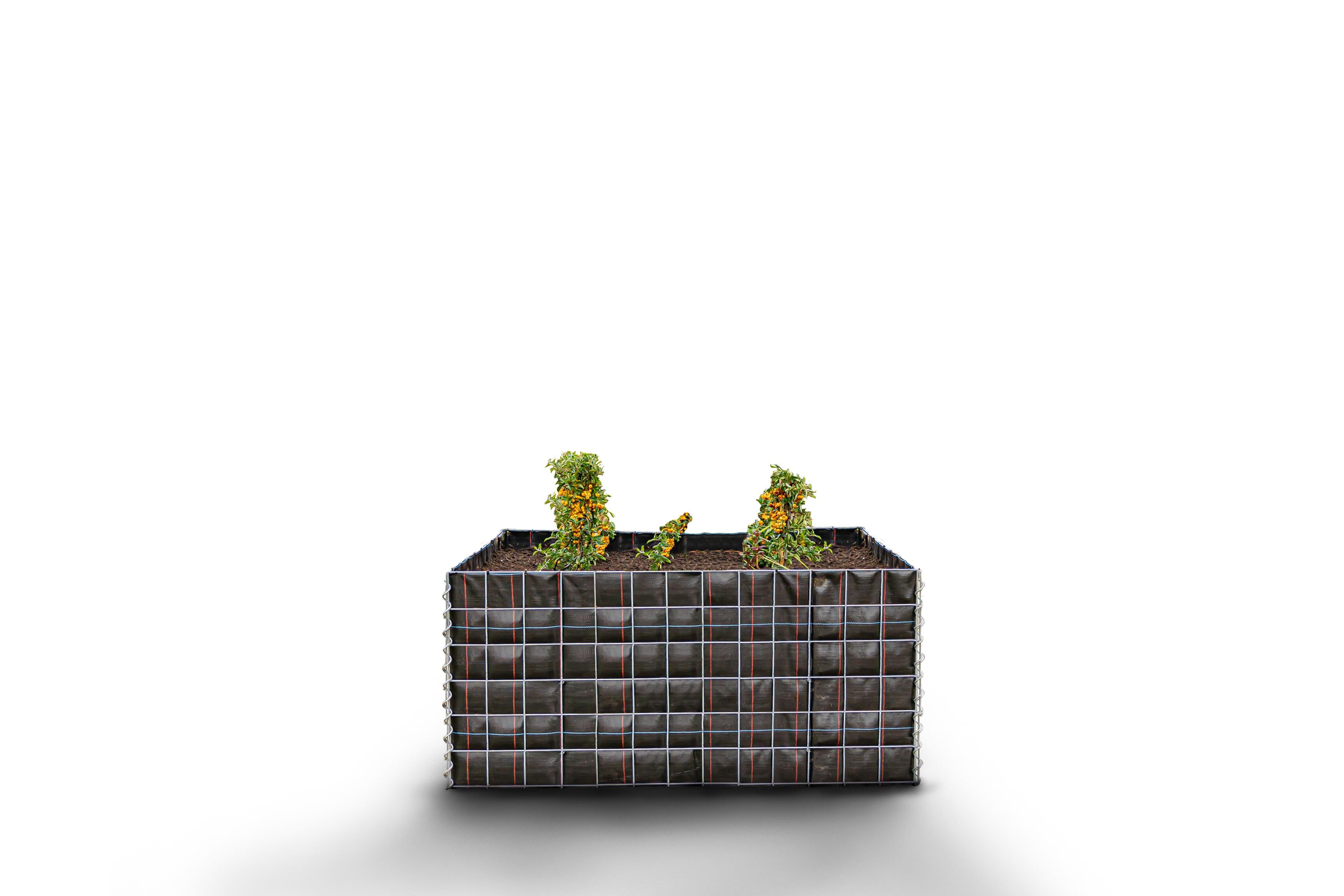 Lecho elevado rectangular sin piedras 130 cm x 60 cm x 60 cm