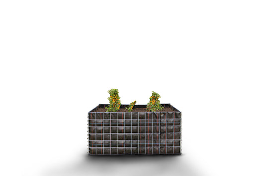 Letto rialzato rettangolare senza area in pietra - Lunghezza: 130 cm - Altezza: 60 cm - Profondità: 60 cm - Dimensioni della rete: 10 x 10 cm