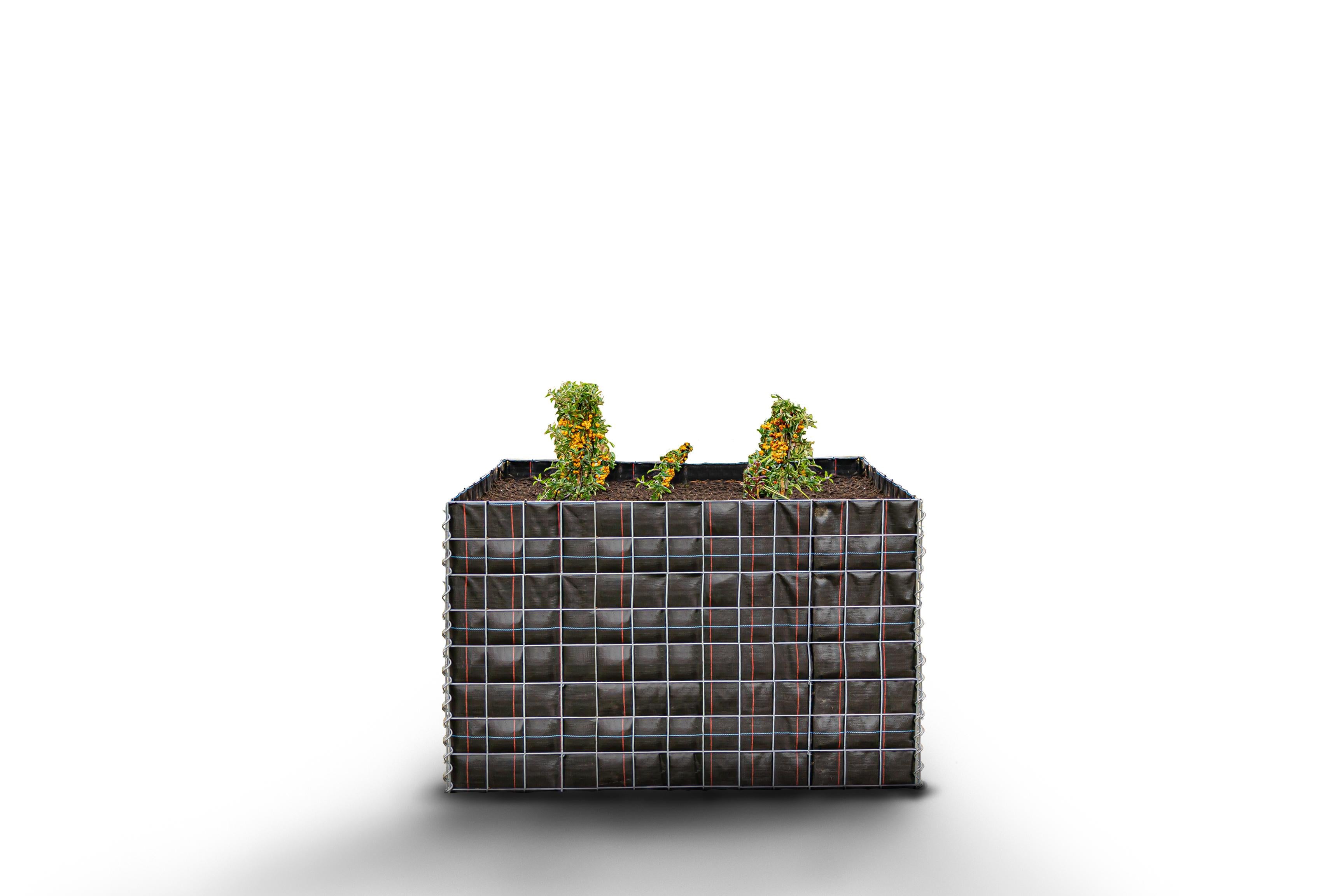 Lecho elevado rectangular sin piedras 130 cm x 80 cm x 80 cm