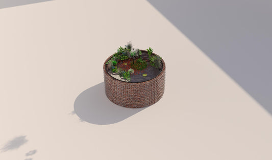 Gabion raised pond round, outer diameter 172 cm, height 80 cm, mesh size 5 x 5 cm, wall thickness 15 cm