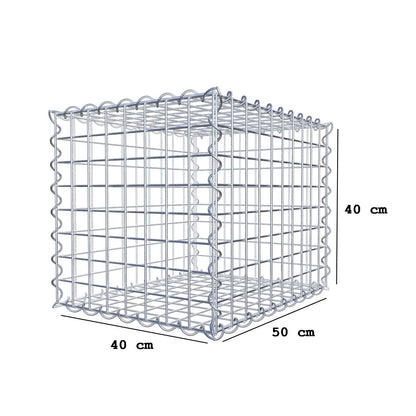 Gabion 50 cm x 40 cm x 40 cm (L x H x P), mailles 5 cm x 5 cm, spirale