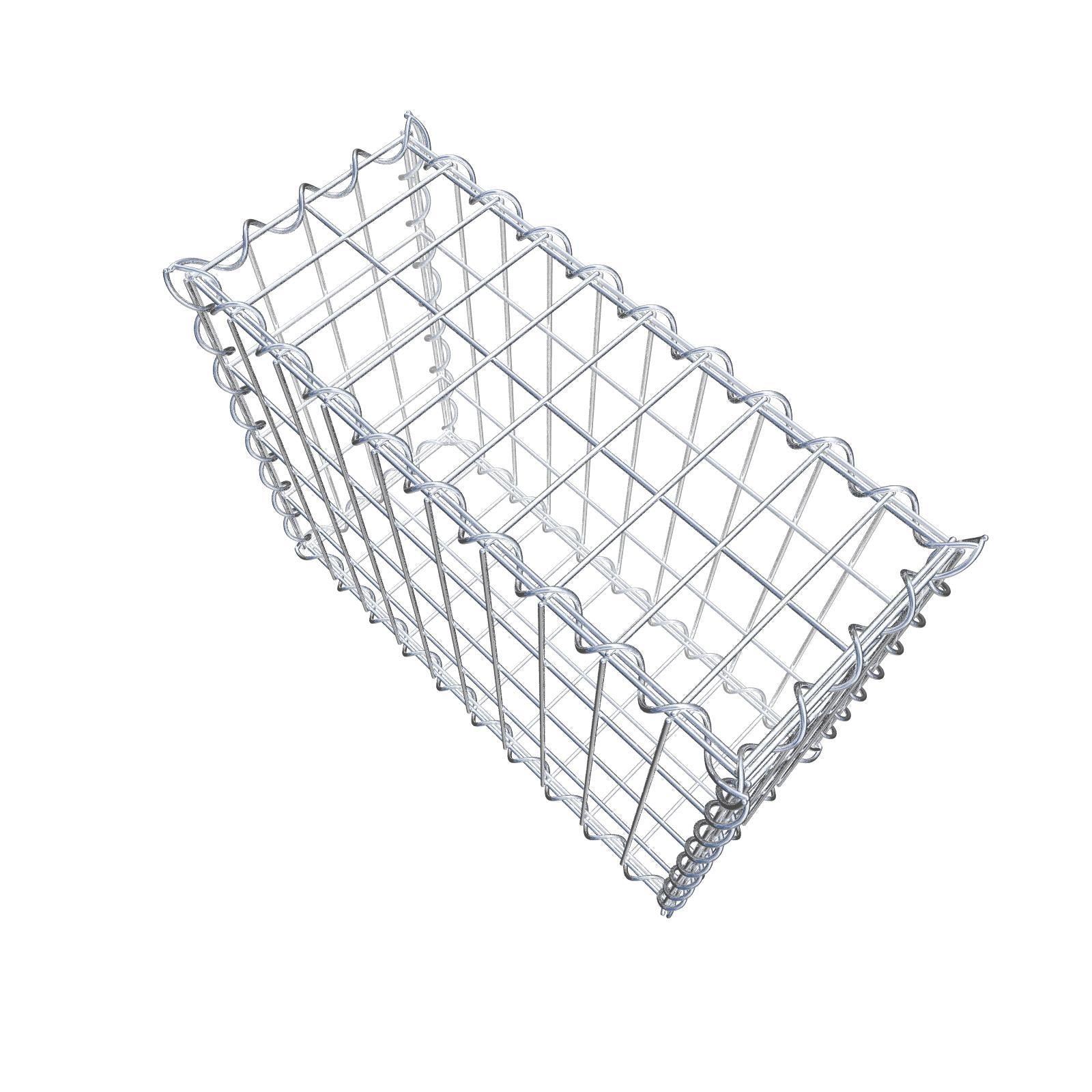 Gabião 50 cm x 40 cm x 20 cm (C x A x P), malhagem 5 cm x 10 cm, espiral