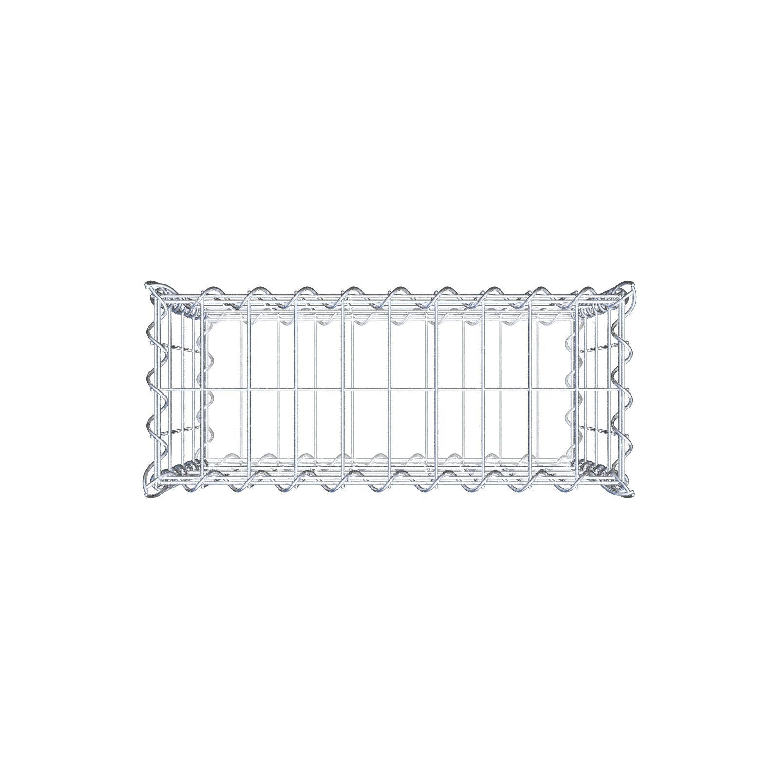 Gabião 50 cm x 40 cm x 20 cm (C x A x P), malhagem 5 cm x 10 cm, espiral