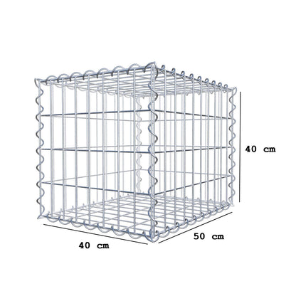 Gabion 50 cm x 40 cm x 40 cm (L x H x P), mailles 5 cm x 10 cm, spirale