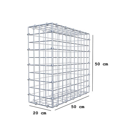 Gabion 50 cm x 50 cm x 20 cm (L x H x P), mailles 5 x 5 cm, anneau en spirale