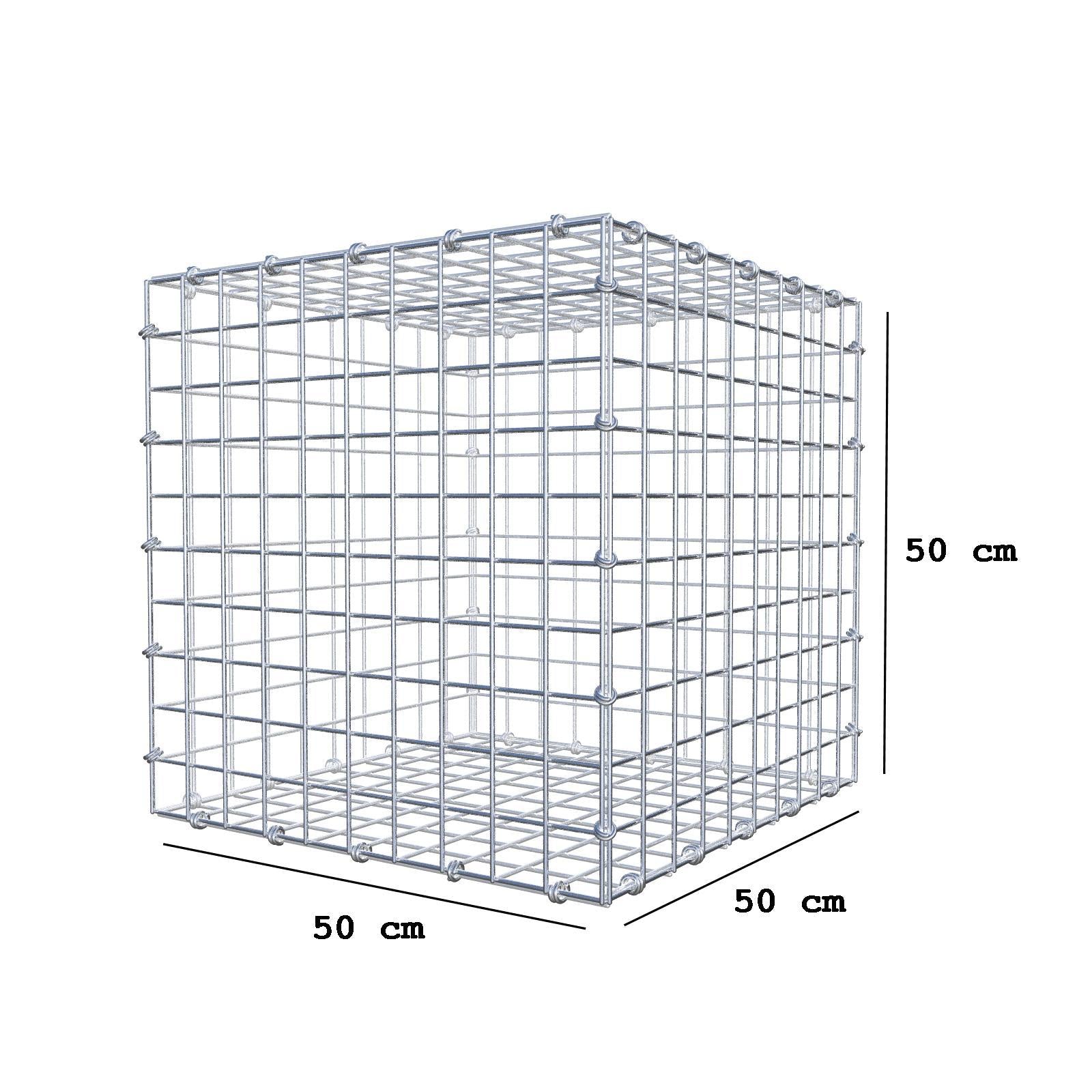 Gabião 50 cm x 50 cm x 50 cm (C x A x P), malhagem 5 x 5 cm, anel espiral