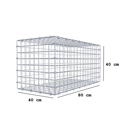 Gabion 80 cm x 40 cm x 40 cm (L x H x P), mailles 5 x 5 cm, anneau en spirale