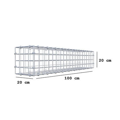 Gabião 100 cm x 20 cm x 20 cm (C x A x P), malhagem 5 x 5 cm, anel espiral