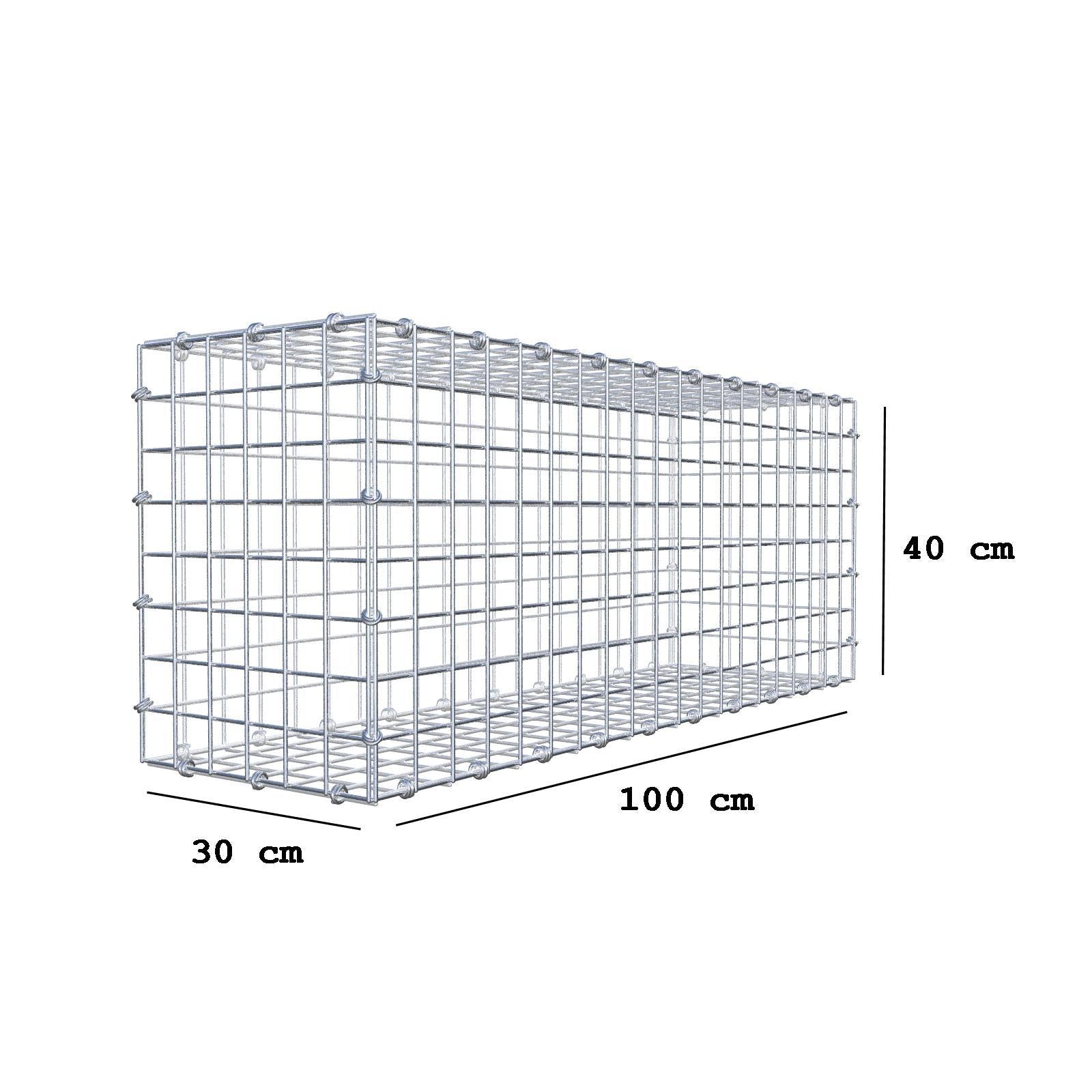 Schanskorf 100 cm x 40 cm x 30 cm (L x H x D), maaswijdte 5 x 5 cm, spiraalring
