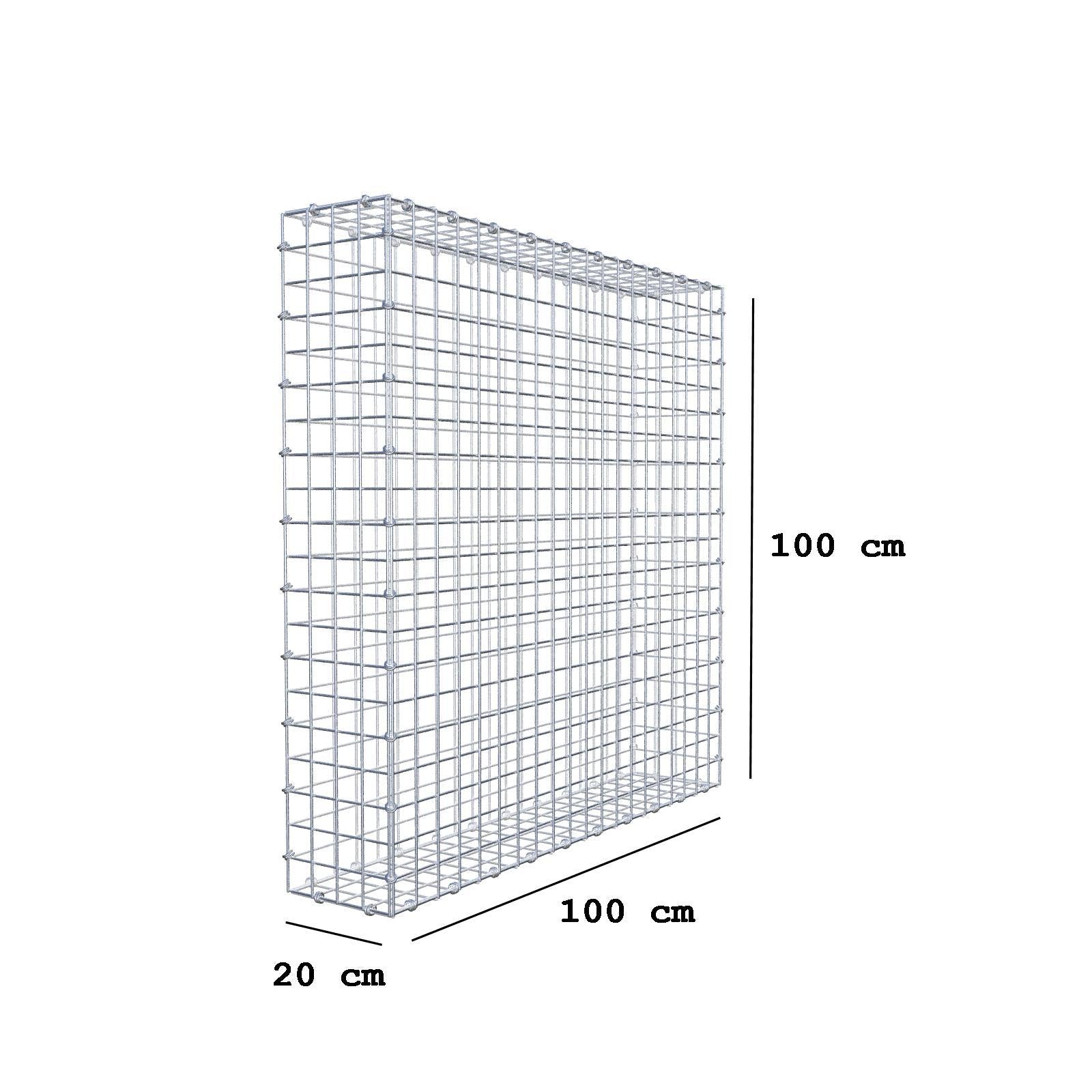 Schanskorf 100 cm x 100 cm x 20 cm (L x H x D), maaswijdte 5 x 5 cm, spiraalring