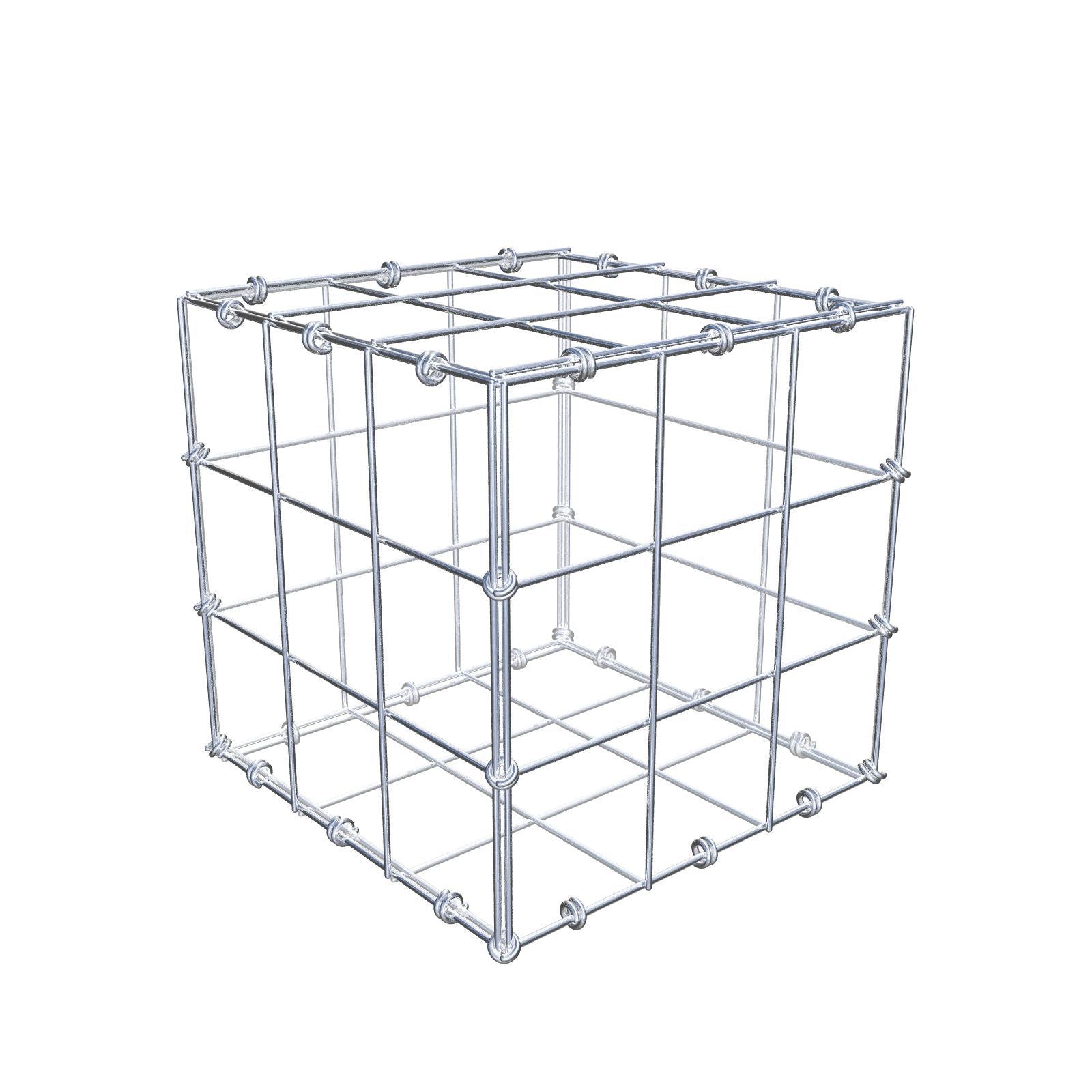 Schanskorf 30 cm x 30 cm x 30 cm (L x H x D), maaswijdte 10 x 10 cm, spiraalring