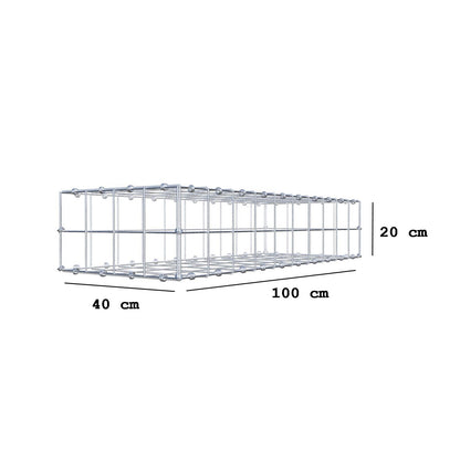 Gabion 100 cm x 20 cm x 40 cm (L x H x P), mailles 10 x 10 cm, anneau en spirale