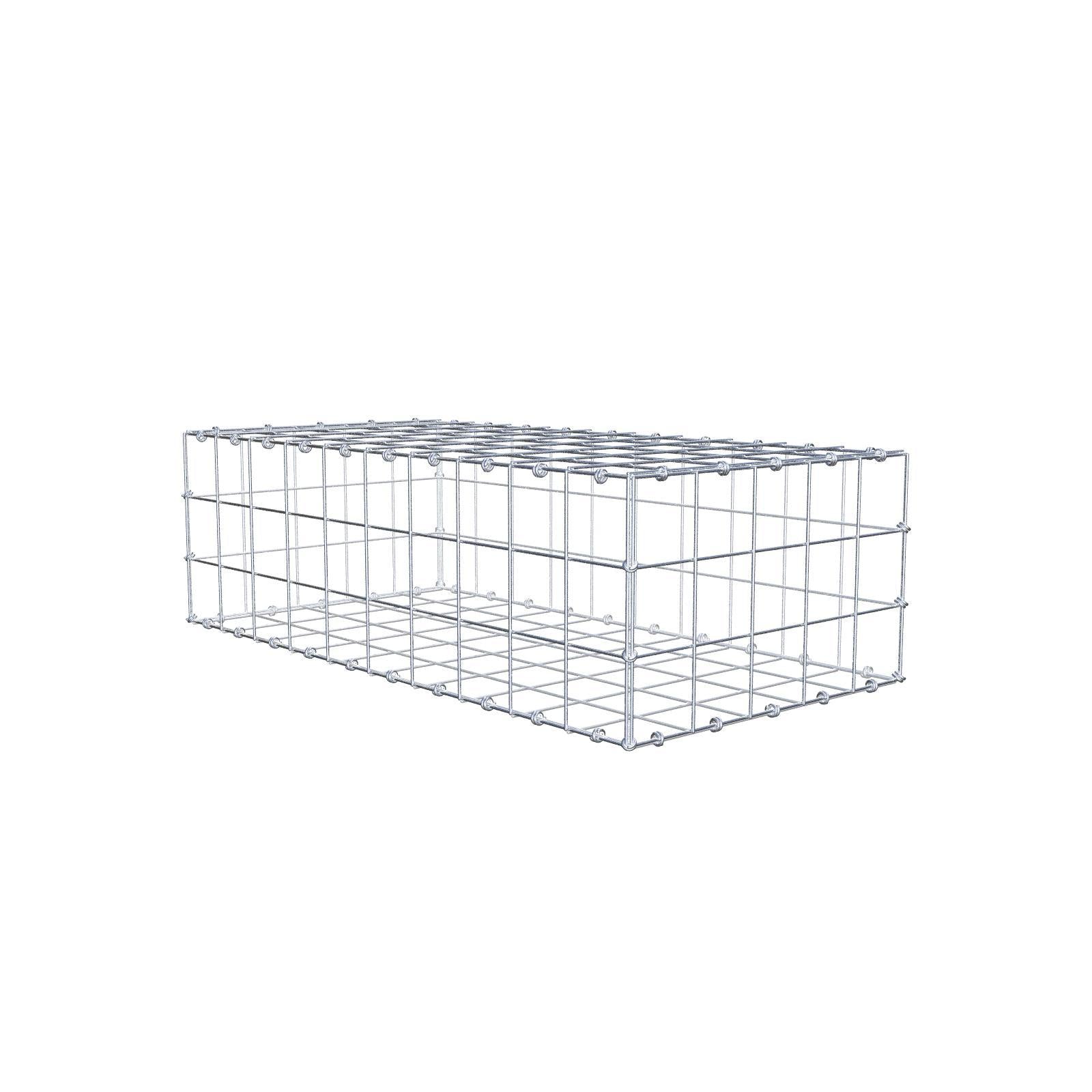 Gabbione 100 cm x 30 cm x 50 cm (L x H x P), maglia 10 x 10 cm, anello a spirale