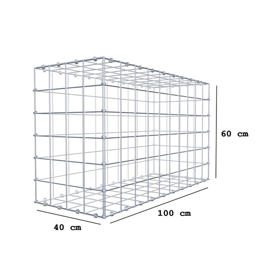 Gabion 100 cm x 60 cm x 40 cm (L x H x P), mailles 10 x 10 cm, anneau en spirale