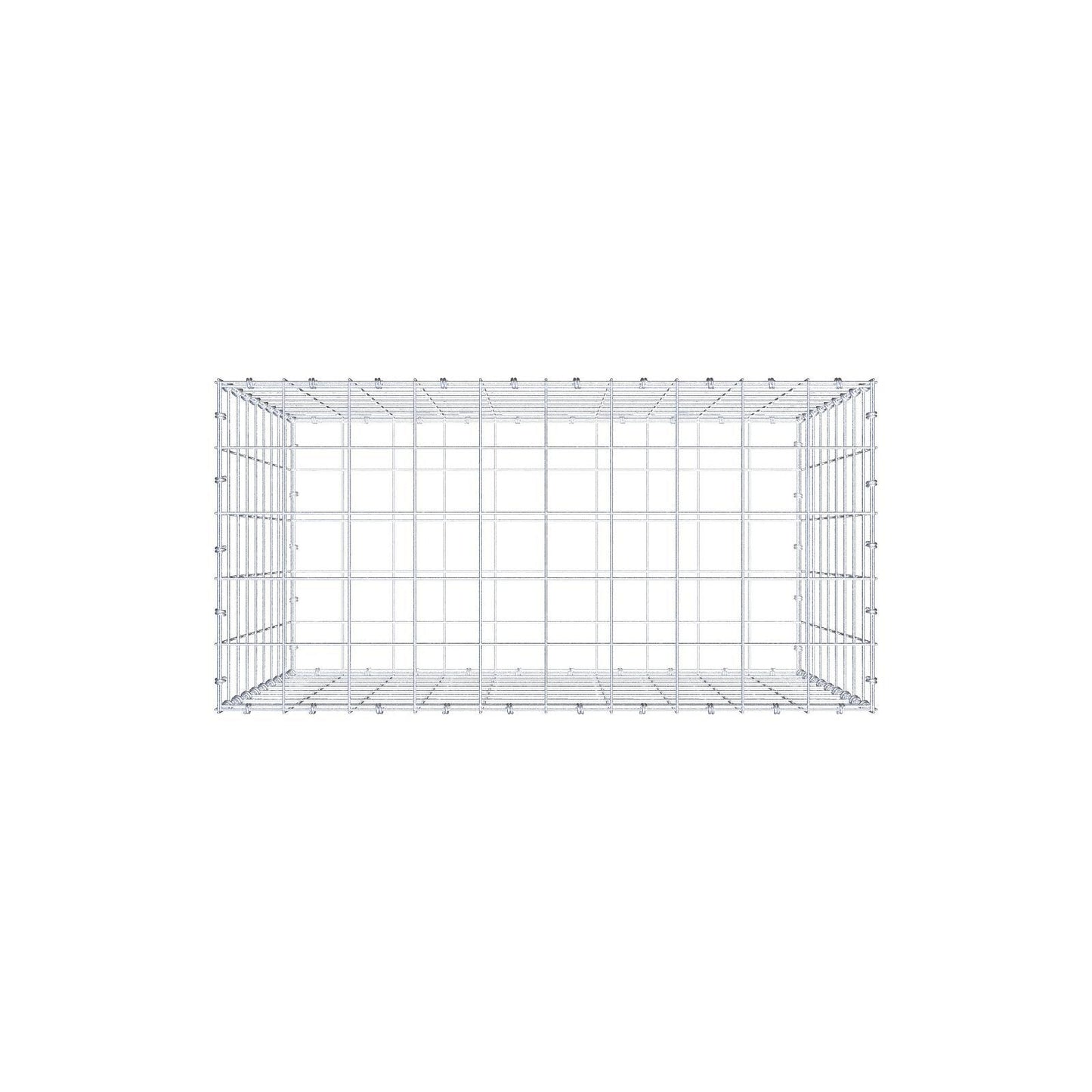 Gabbione 100 cm x 90 cm x 50 cm (L x H x P), maglia 10 x 10 cm, anello a spirale