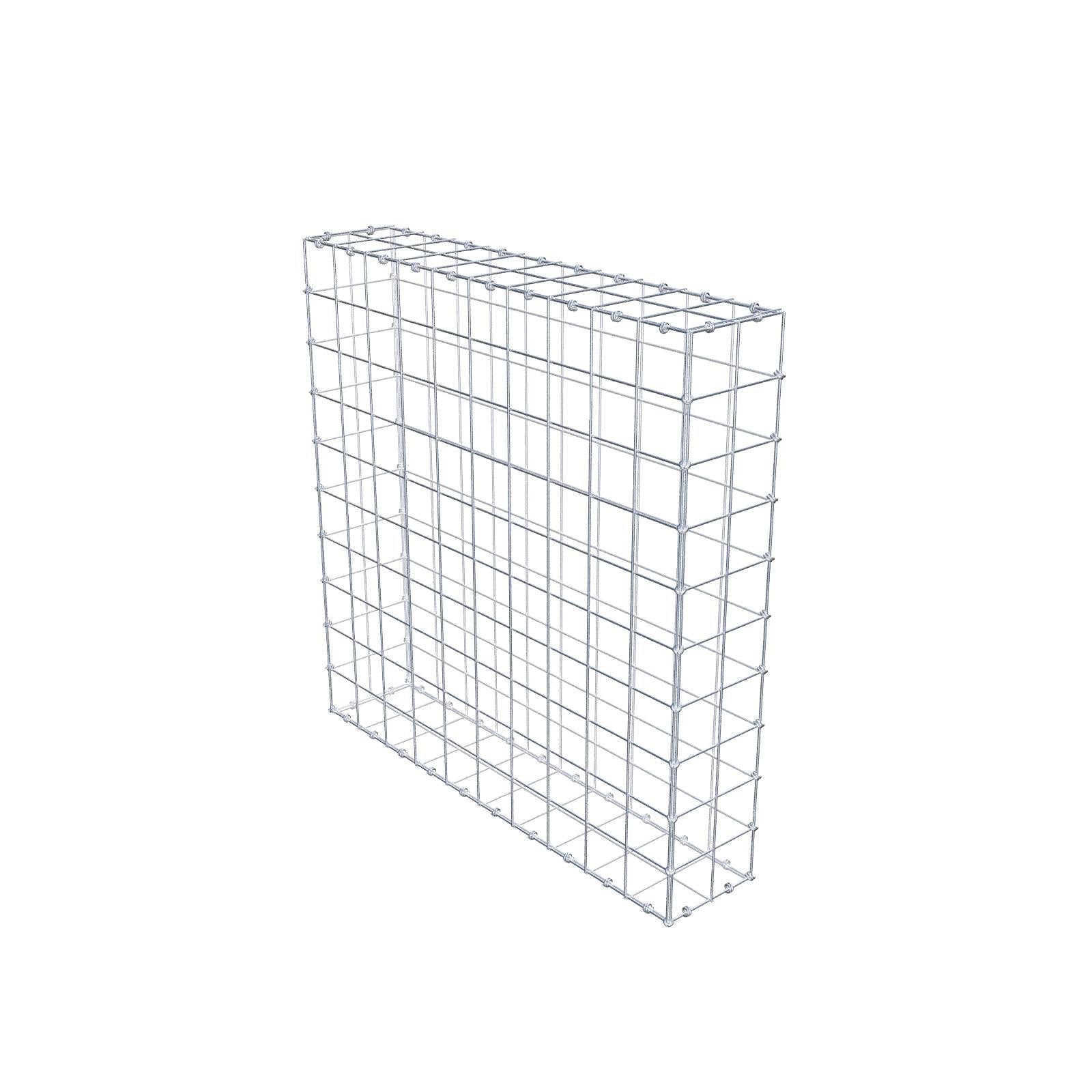 Gabbione 100 cm x 100 cm x 20 cm (L x H x P), maglia 10 x 10 cm, anello a spirale
