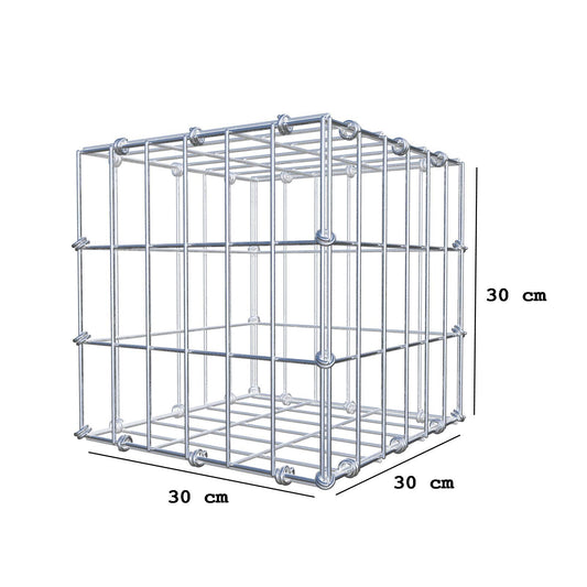 Gabione 30 cm x 30 cm x 30 cm (L x H x T), Maschenweite 5 x 10 cm, Spiralring