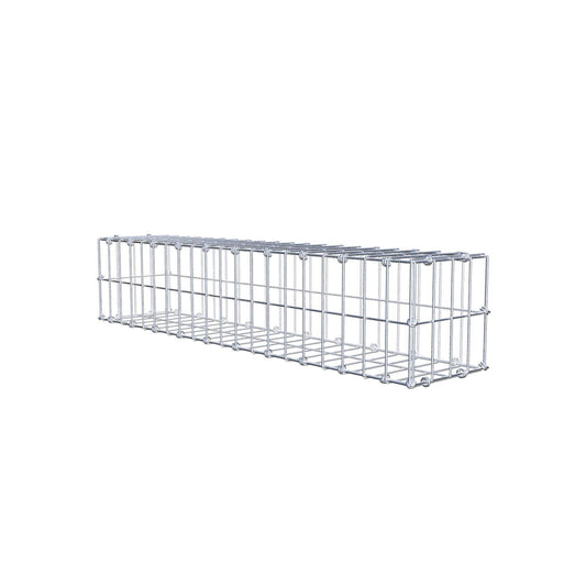 Gabione 100 cm x 20 cm x 20 cm (L x H x T), Maschenweite 5 x 10 cm, Spiralring