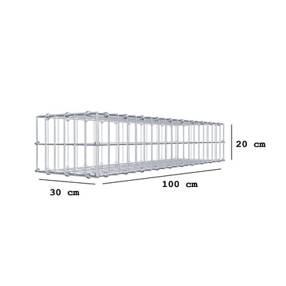 Gabbione 100 cm x 20 cm x 30 cm (L x H x P), maglia 5 x 10 cm, anello a spirale