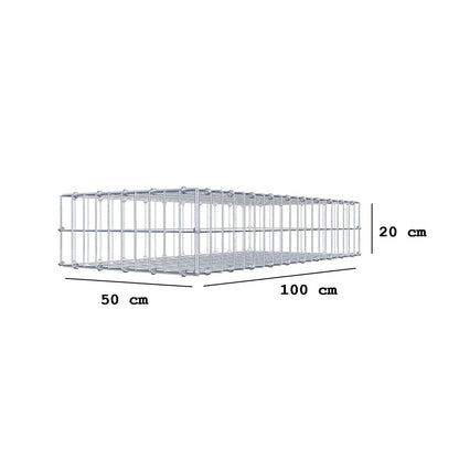 Gabion 100 cm x 20 cm x 50 cm (L x H x P), mailles 5 x 10 cm, anneau en spirale