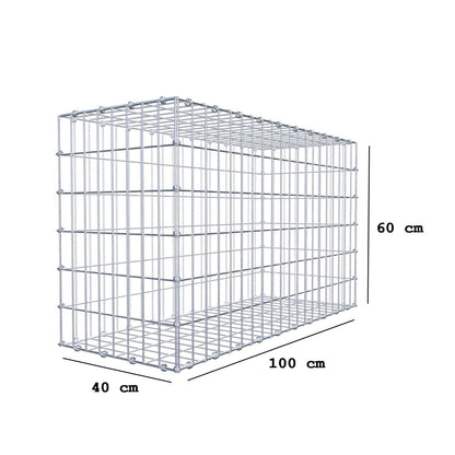 Gabion 100 cm x 60 cm x 40 cm (L x H x P), mailles 5 x 10 cm, anneau en spirale