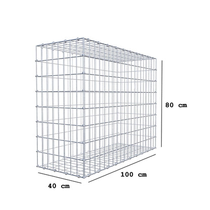 Gabion 100 cm x 80 cm x 40 cm (L x H x D), mesh size 5 x 10 cm, spiral ring