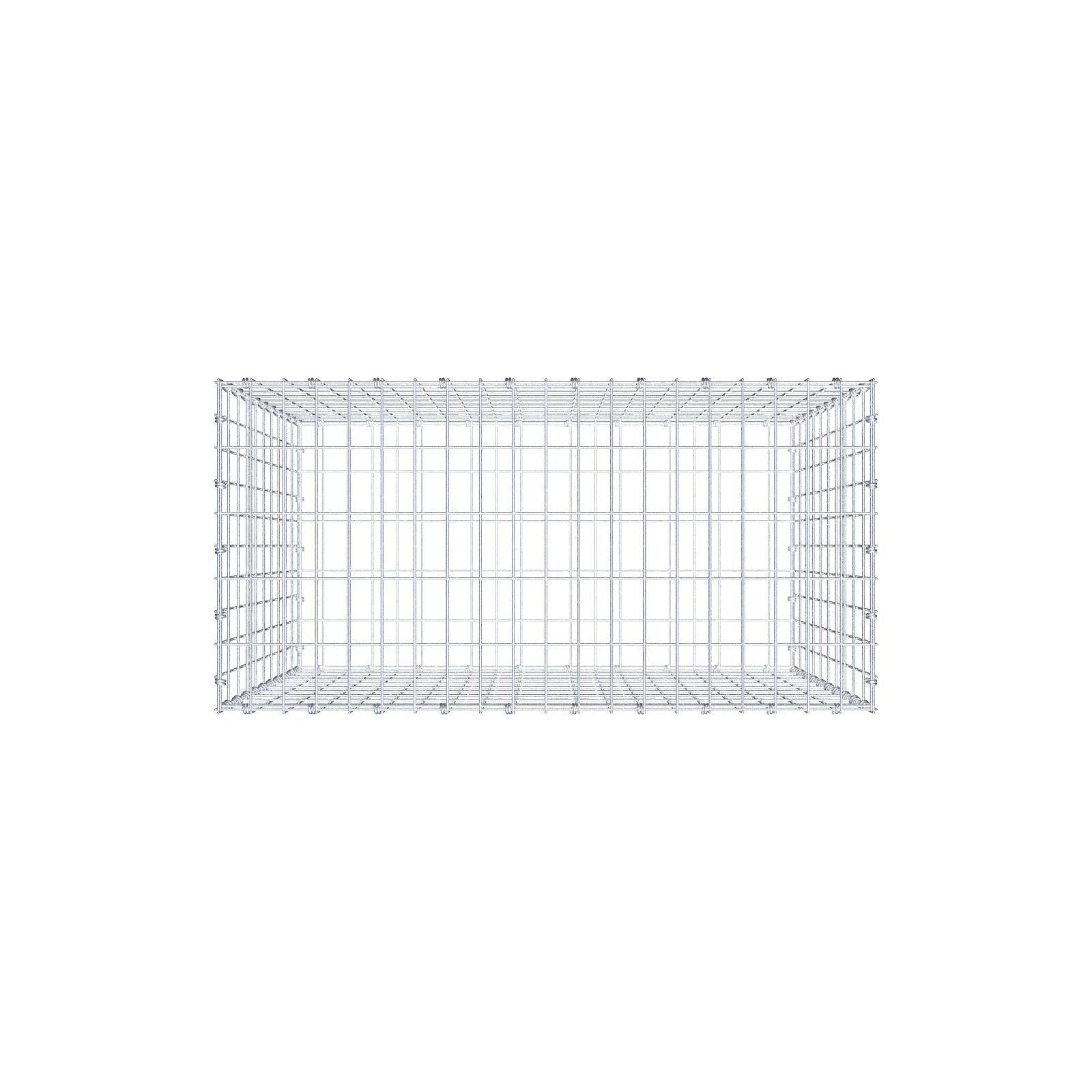 Gabion 100 cm x 100 cm x 50 cm (L x H x D), mesh size 5 x 10 cm, spiral ring