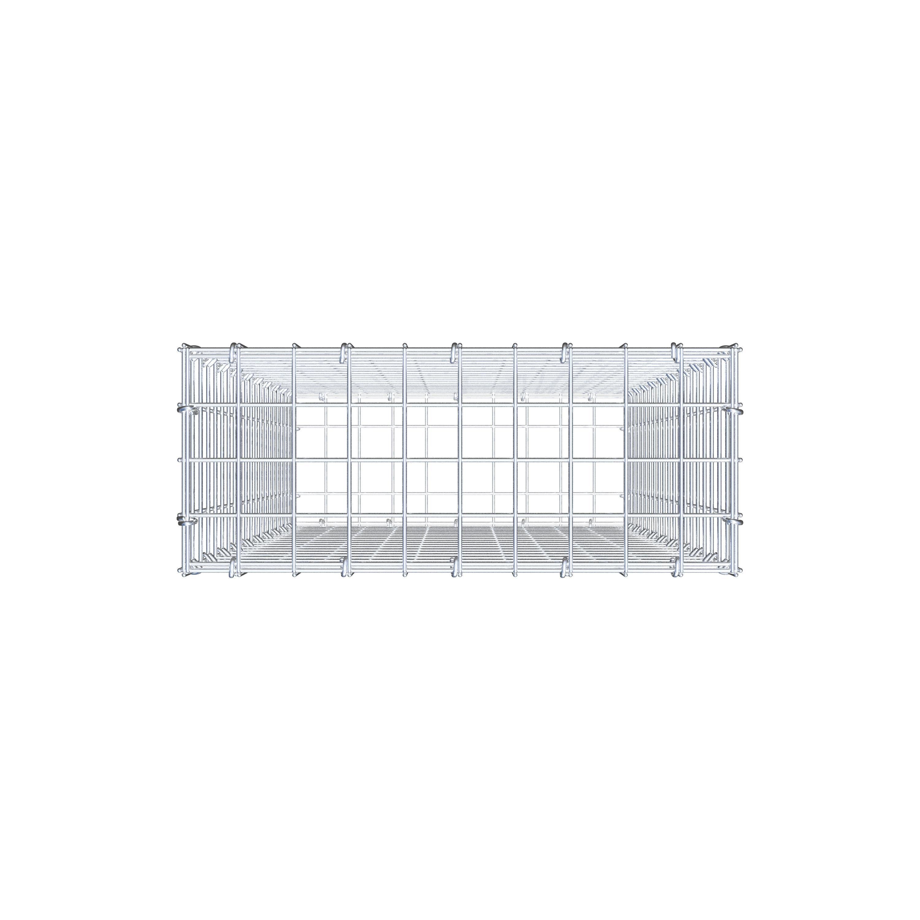 Gabione 100 cm x 50 cm x 20 cm (L x H x T), Maschenweite 5 cm x 5 cm, C-Ring