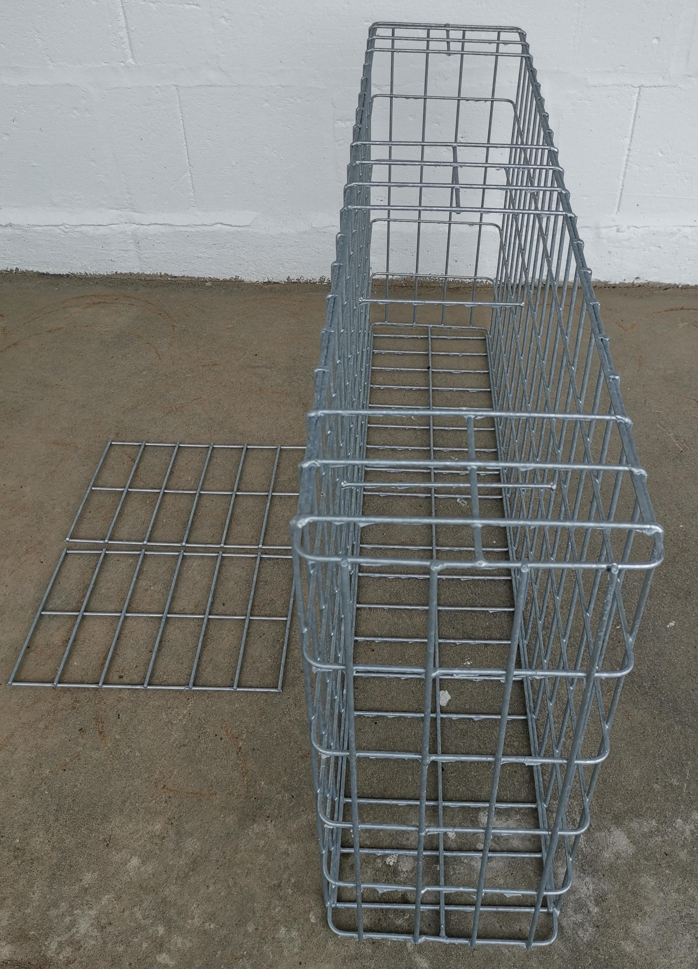 Gabion hot-dip galvanized 102 cm x 52 cm x 22 cm, mesh size 5 cm x 10 cm, fully welded