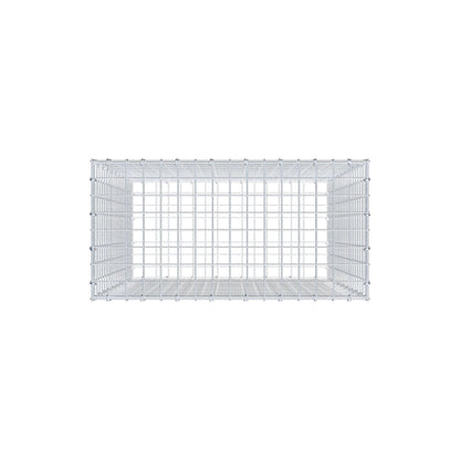 Gavión 100 cm x 80 cm x 40 cm (L x A x P), luz de malla 5 cm x 5 cm, anillo en C