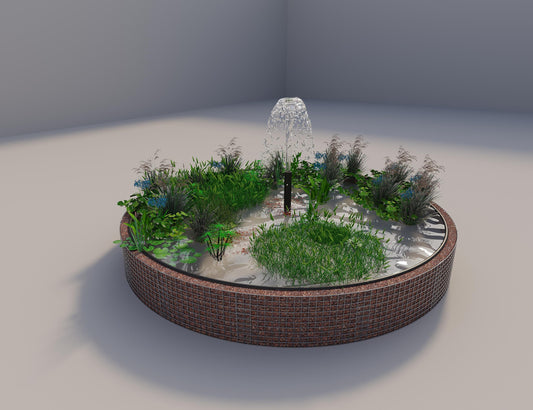 Gabion raised pond, round, outer diameter 382 cm, height 50 cm, mesh size 5 x 5 cm, wall thickness 15 cm