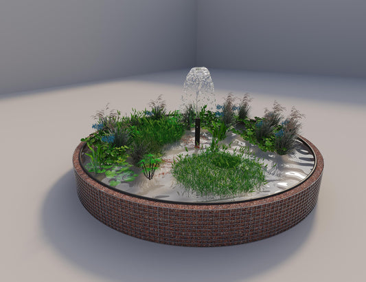 Gabion raised pond round, outer diameter 412 cm, height 50 cm, mesh size 5 x 5 cm, wall thickness 15 cm