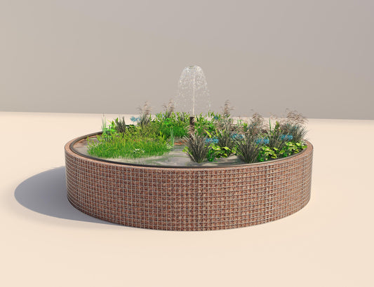 Gabion raised pond round, outer diameter 412 cm, height 80 cm, mesh size 5 x 5 cm, wall thickness 15 cm