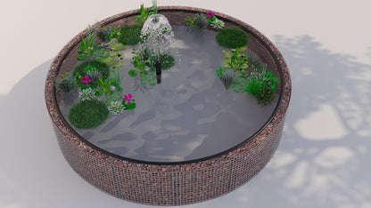 Gabion raised pond, round, outer diameter 202 cm, height 80 cm, mesh size 5 x 5 cm, wall thickness 15 cm