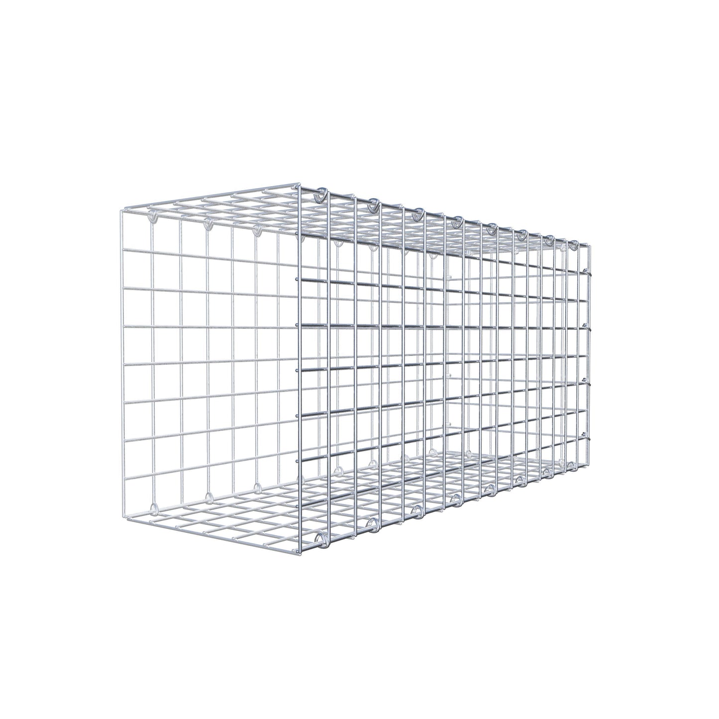 Mounted gabion type 2 80 cm x 40 cm x 30 cm (L x H x D), mesh size 5 cm x 5 cm, C-ring