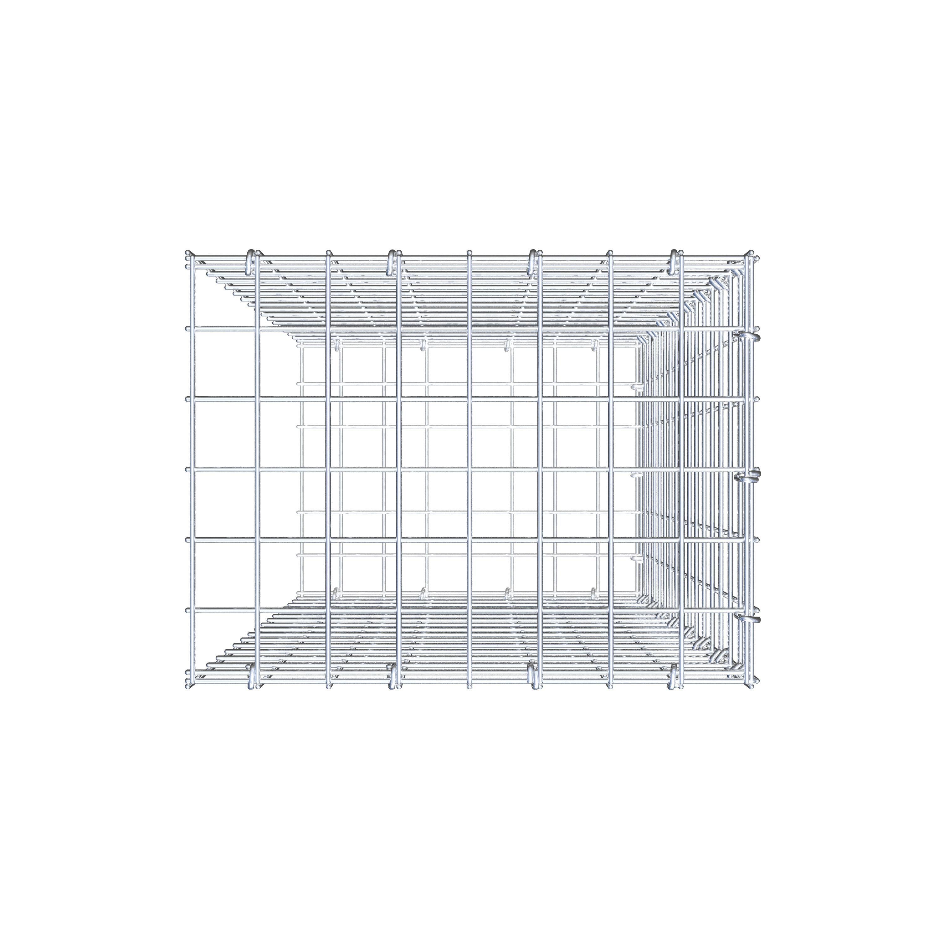 Anbaugabione Typ 2 80 cm x 40 cm x 30 cm (L x H x T), Maschenweite 5 cm x 5 cm, C-Ring