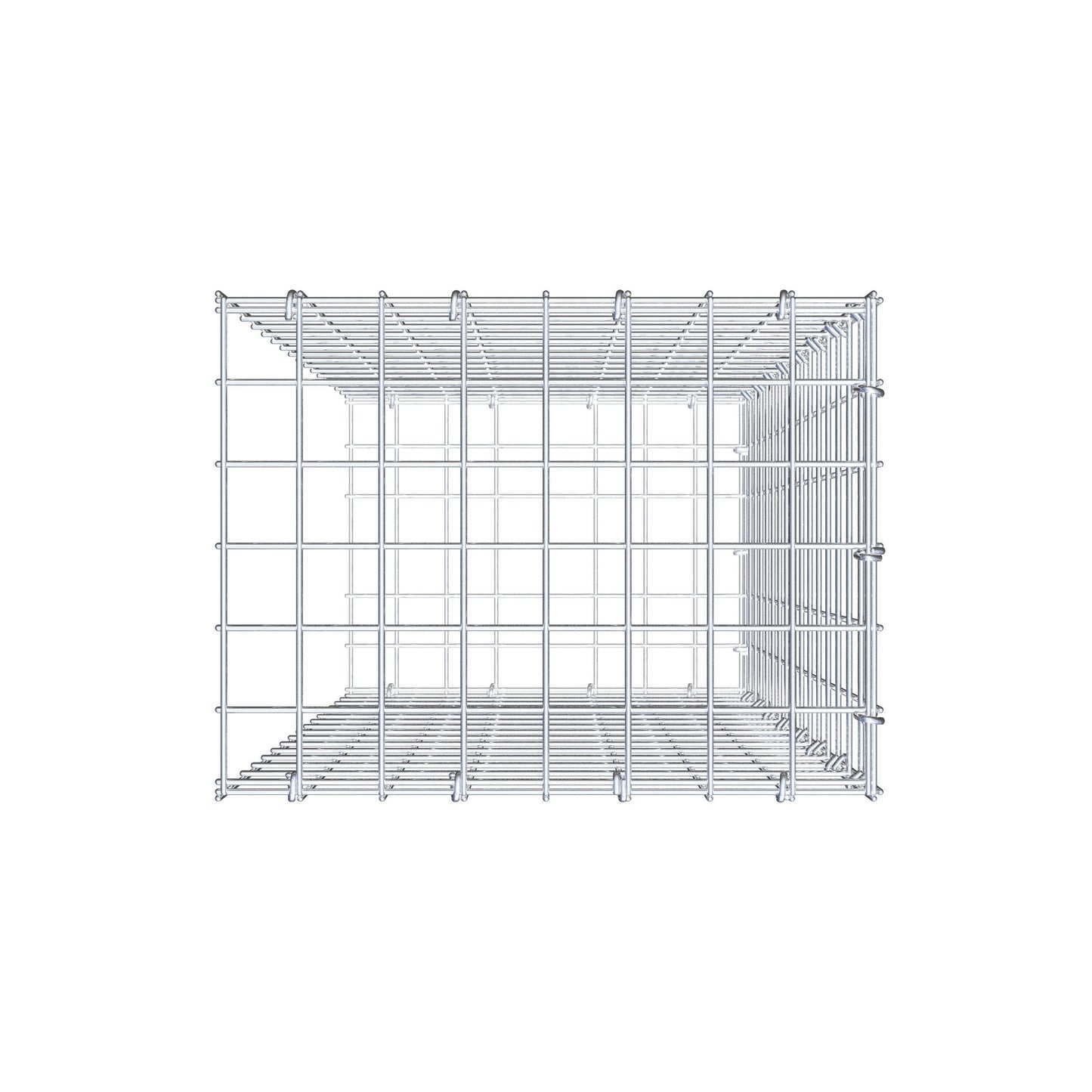 Mounted gabion type 2 80 cm x 40 cm x 30 cm (L x H x D), mesh size 5 cm x 5 cm, C-ring