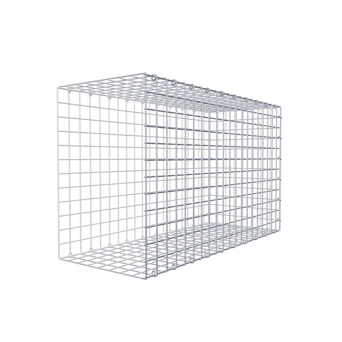 Monteret gabion type 2 100 cm x 60 cm x 40 cm (L x H x D), maskestørrelse 5 cm x 5 cm, C-ring