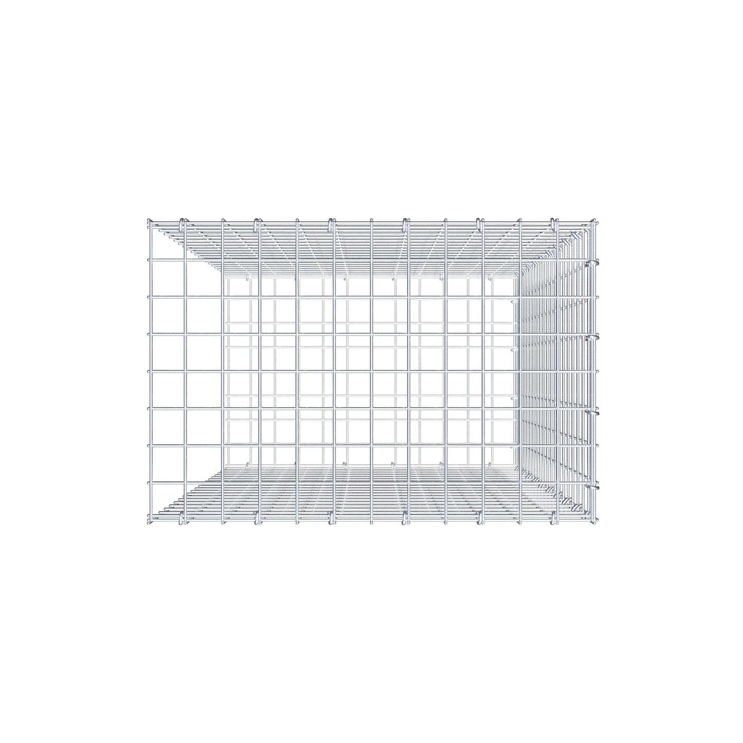 Monteret gabion type 2 100 cm x 60 cm x 40 cm (L x H x D), maskestørrelse 5 cm x 5 cm, C-ring