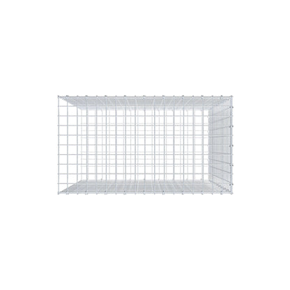 Typ 2 påbyggnadsgabion 100 cm x 90 cm x 50 cm (L x H x D), maskstorlek 5 cm x 5 cm, C-ring