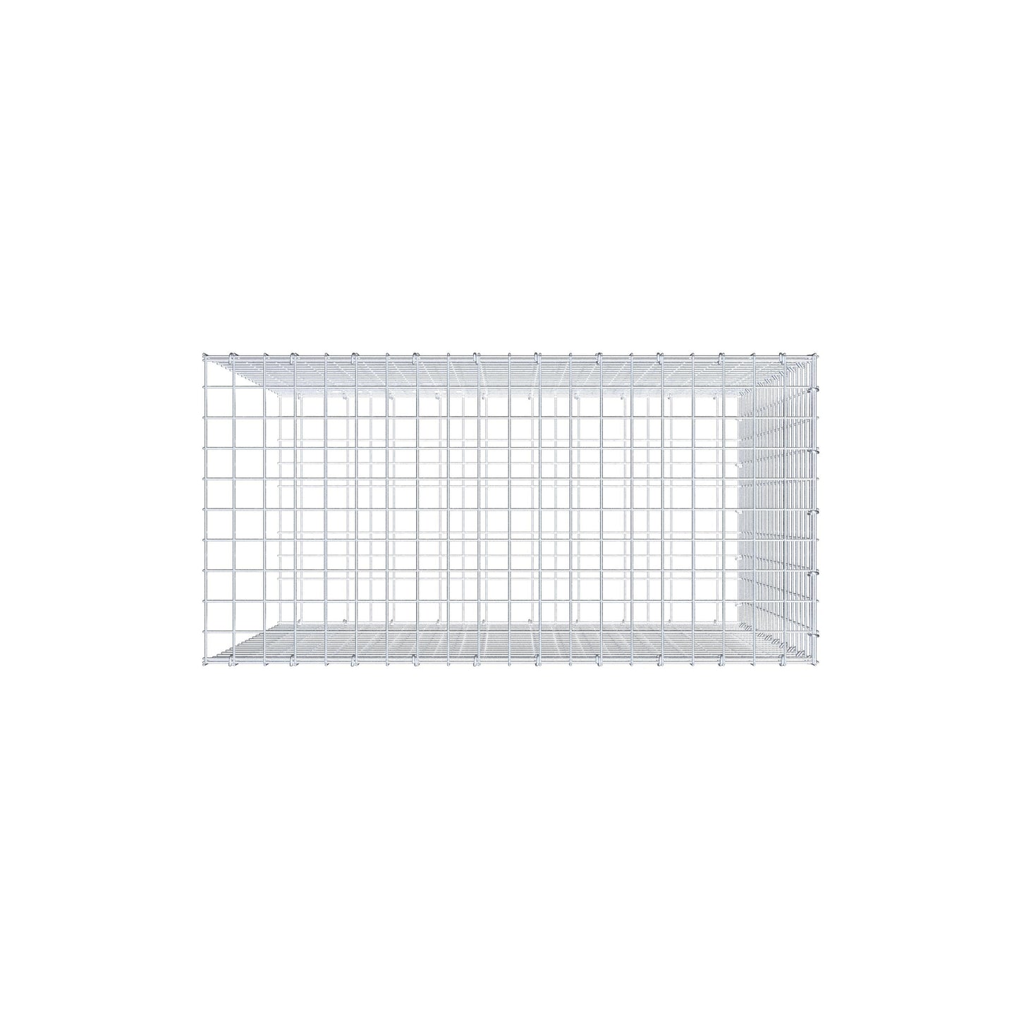 Extra gabion typ 2 100 cm x 100 cm x 50 cm (L x H x D), maskstorlek 5 cm x 5 cm, C-ring