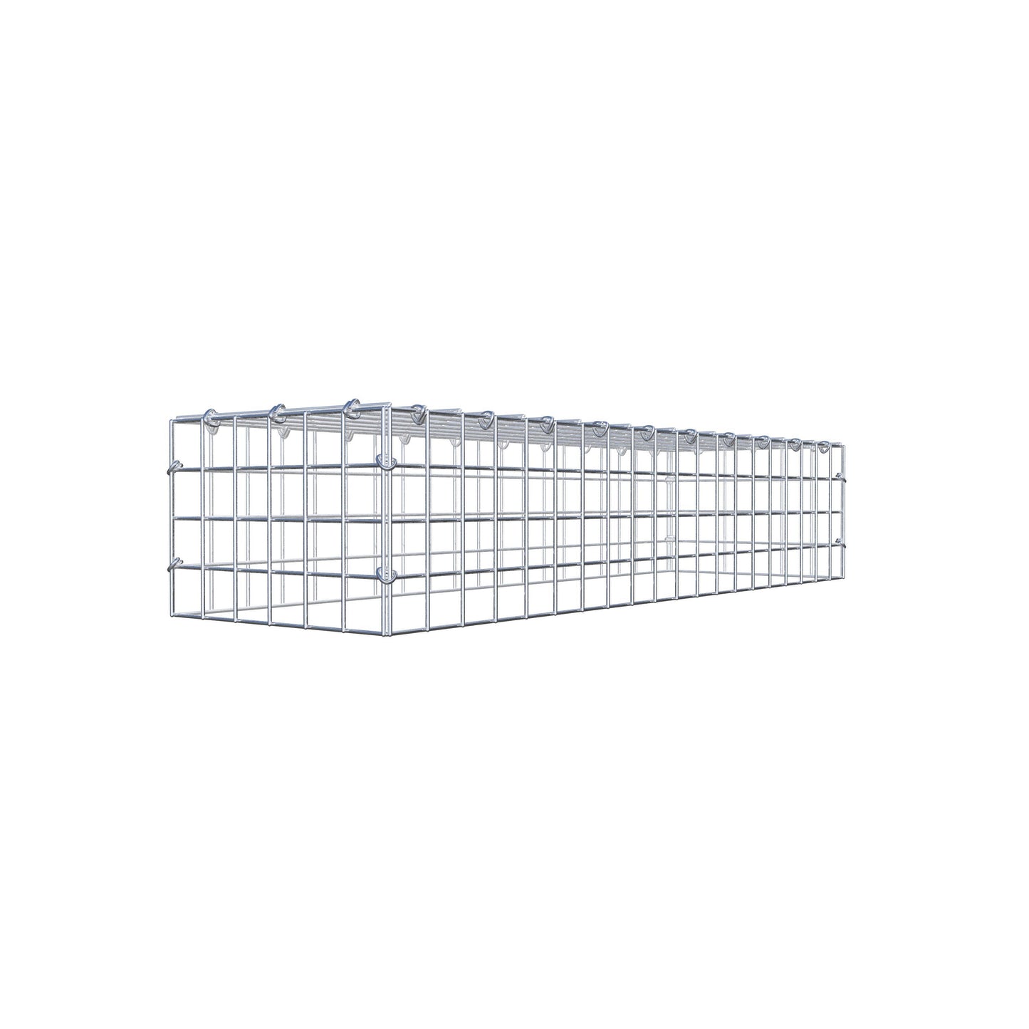 Typ 3 påbyggnadsgabion 100 cm x 20 cm x 30 cm (L x H x D), maskstorlek 5 cm x 5 cm, C-ring