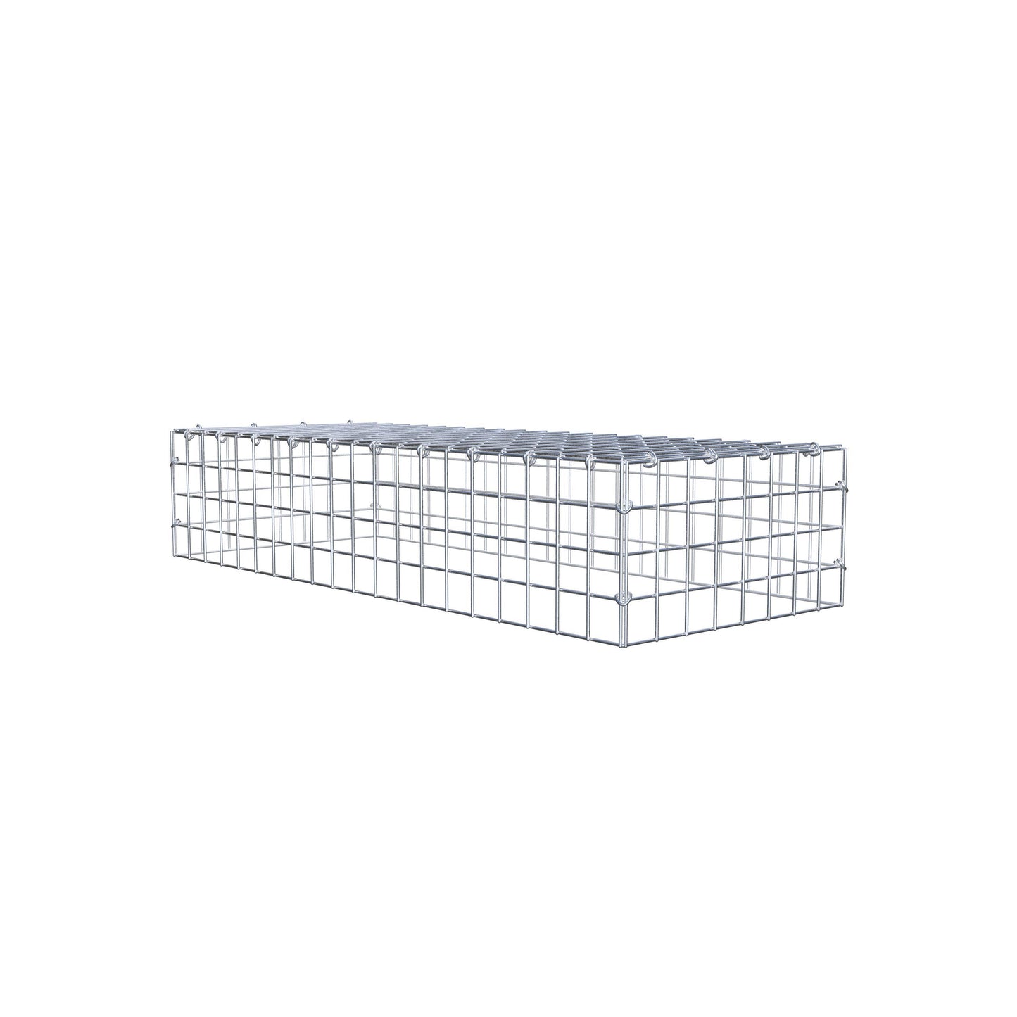 Monteret gabion type 3 100 cm x 20 cm x 40 cm (L x H x D), maskestørrelse 5 cm x 5 cm, C-ring