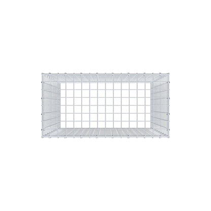 Monteret gabion type 3 100 cm x 80 cm x 40 cm (L x H x D), maskestørrelse 5 cm x 5 cm, C-ring