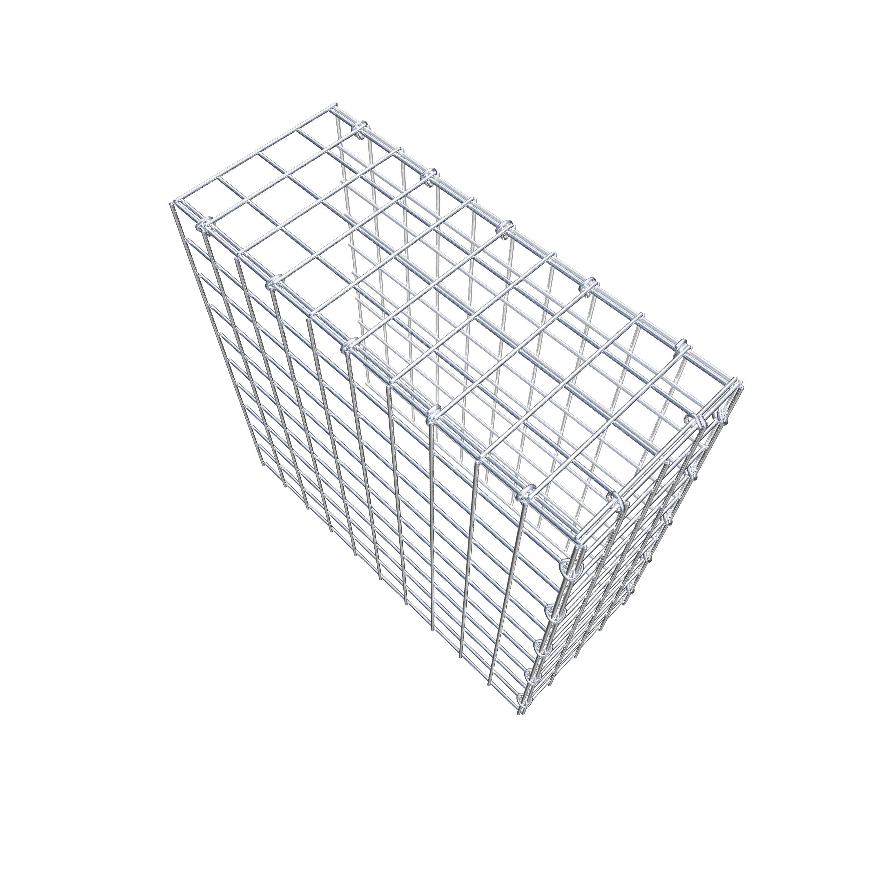 Monteret gabion type 4 50 cm x 50 cm x 20 cm (L x H x D), maskestørrelse 5 cm x 5 cm, C-ring