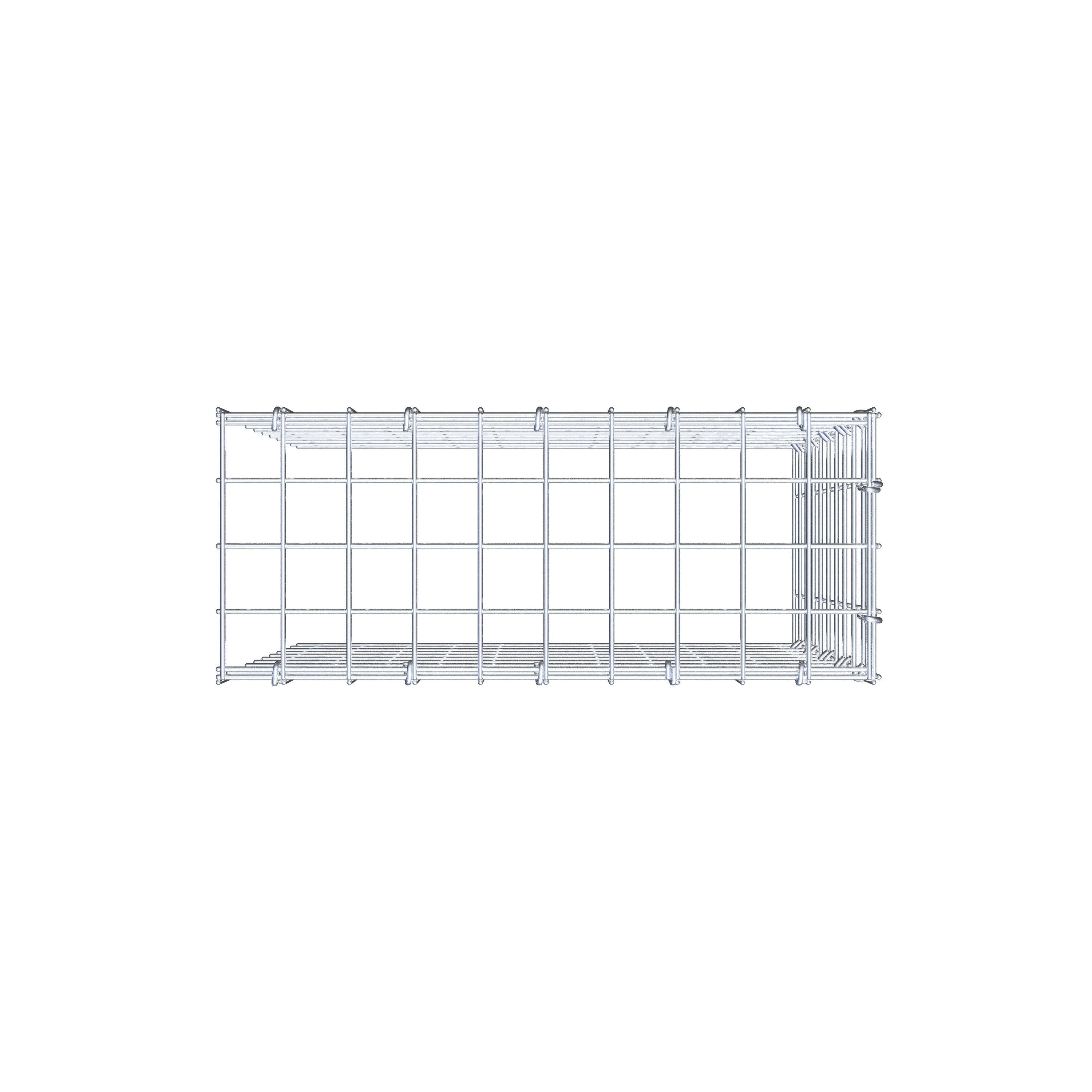 Monteret gabion type 4 50 cm x 50 cm x 20 cm (L x H x D), maskestørrelse 5 cm x 5 cm, C-ring